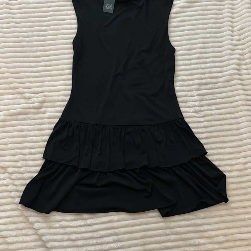 Black Sleeveless Ruffle Dress